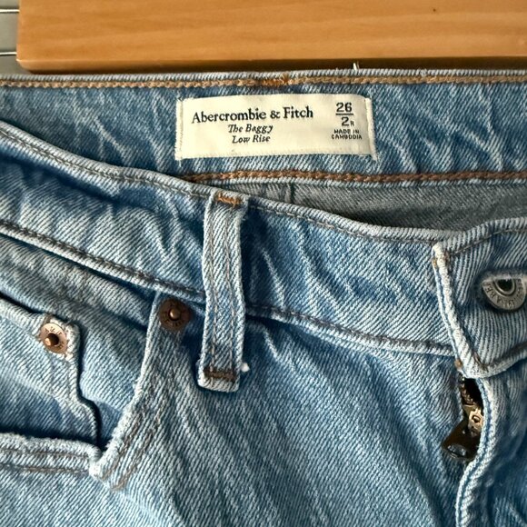 Abercrombie Vintage Comfort Stretch  Low Rise Baggy Jean Raw Hem Size 26 - Picture 8 of 10